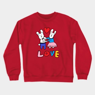 love bunny, rabbits, hand drawing Crewneck Sweatshirt